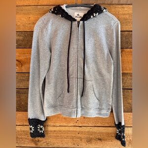 Others Follow Grey Zip up Hoodie Size S NWT